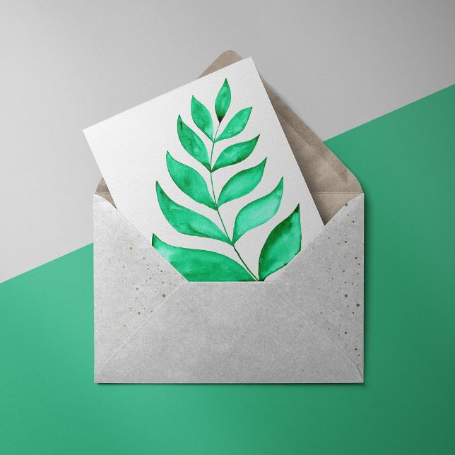 Simple watercolor branches - green holiday card (Creator Uploaded)
