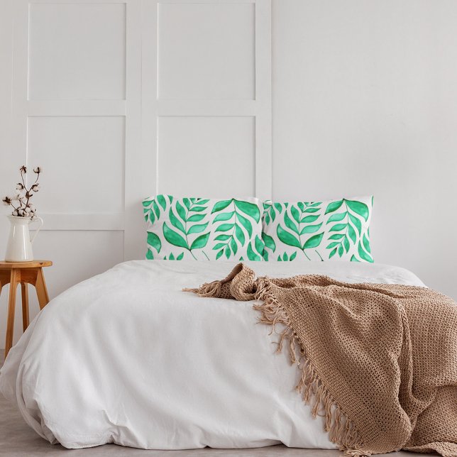 Simple watercolor branches - green pillowcase (Creator Uploaded)