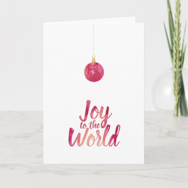 Simple Watercolor Christmas, Holiday Greeting Card (Front)