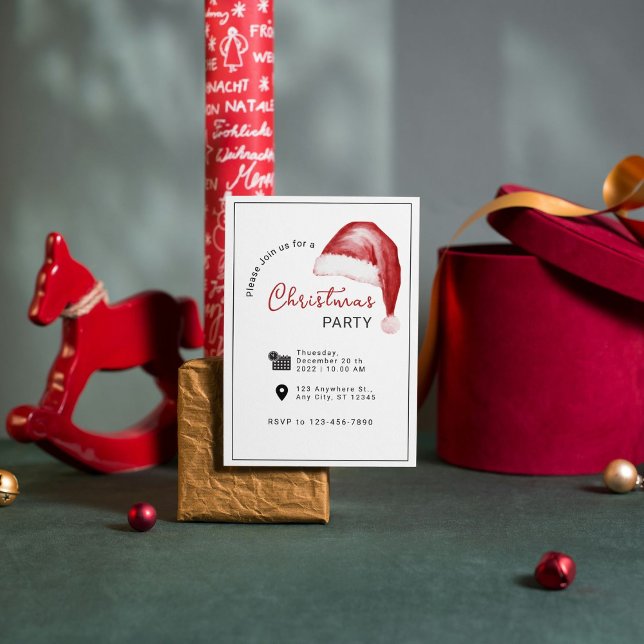 Simple Watercolor Christmas Party Invitation (Creator Uploaded)