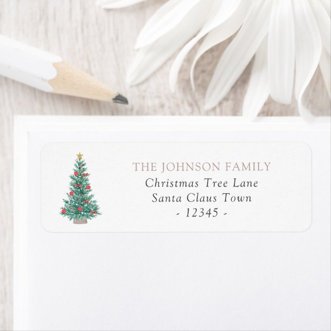 Simple Watercolor Christmas Tree Festive (Insitu)