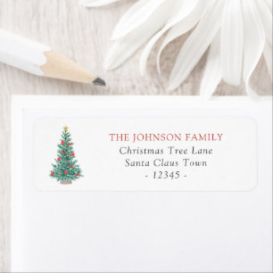 Simple Watercolor Christmas Tree Festive