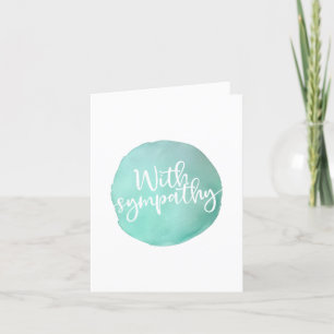 Simple watercolor circle Sympathy script Thank You Card