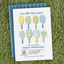 Simple Watercolor Elegant Pickleball Birthday