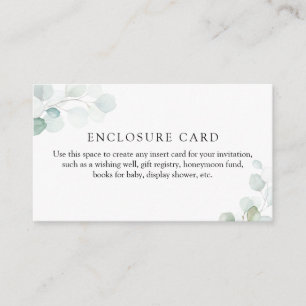 Simple Watercolor Eucalyptus Enclosure Card