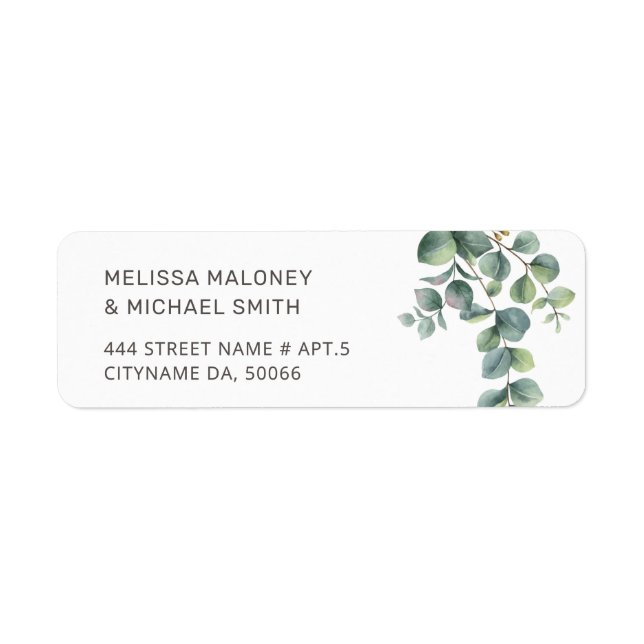 Simple Watercolor Eucalyptus Leaves |  Wedding (Front)