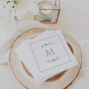 Simple Watercolor Eucalyptus Sage Green  Napkin
