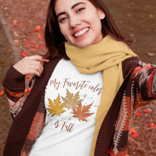 Simple Watercolor Fall Autumn Foliage Leaves T-Shirt