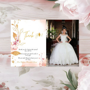 Simple watercolor  first holy communion thank you card