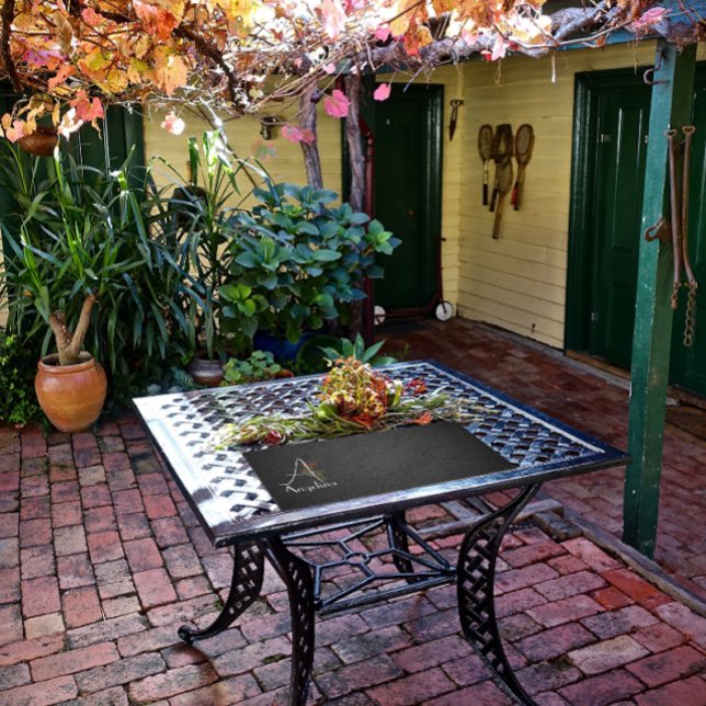 Simple watercolor flower letter A Desk Mat (Creator Uploaded)
