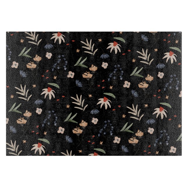 Simple watercolor flowers 1 cutting board (Front)