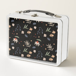 Simple watercolor flowers 1 metal lunch box