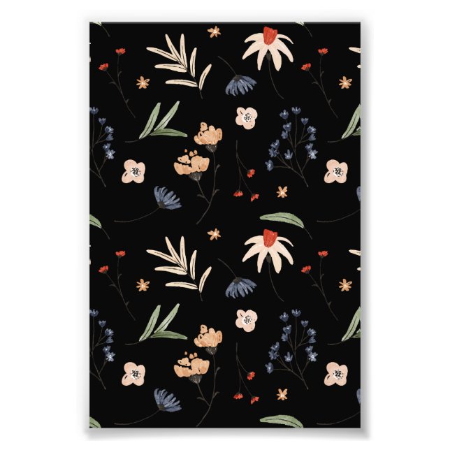 Simple watercolor flowers 1 photo print (Front)