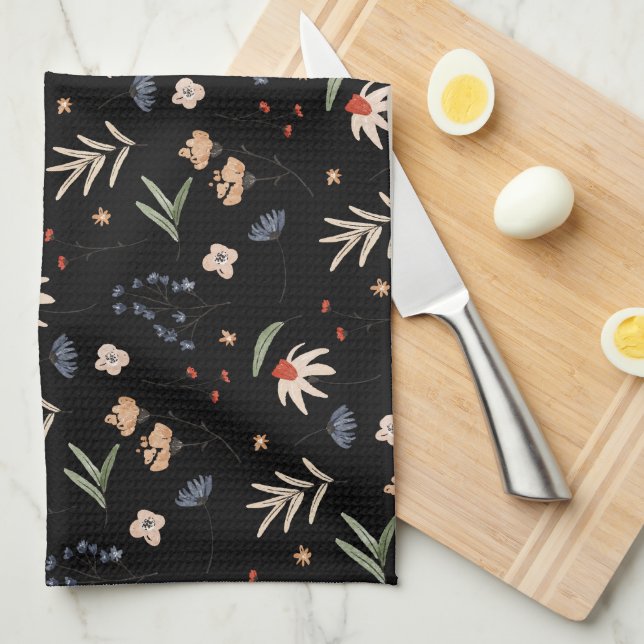 Simple watercolor flowers 1 tea towel (Quarter Fold)