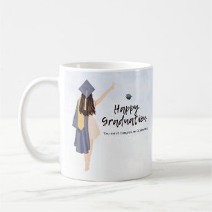 Simple Watercolor Graduation Gift For Her Custom Coffee Mug