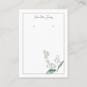 Simple Watercolor Greenery Earring Display Card