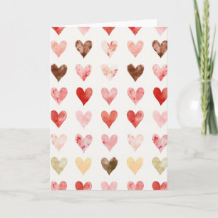 Simple Watercolor Hearts Whimsical Card