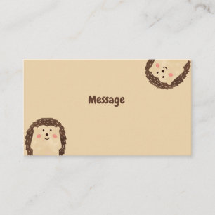 Simple watercolor Hedgehog Birthday message Enclosure Card