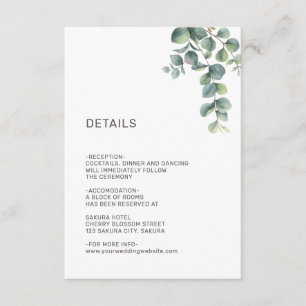 Simple Watercolor Leave Greenery Wedding Enclosure Card