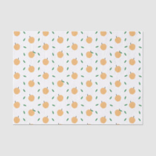 Simple Watercolor Peaches and Leaves Pattern Tissue Paper
