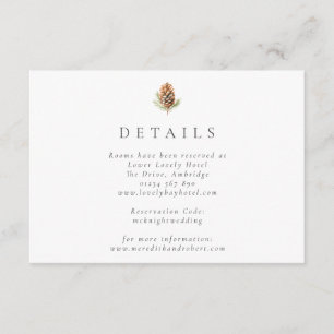 Simple Watercolor Pine Cone Winter Wedding Enclosure Card