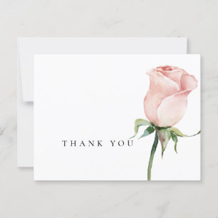 Simple Watercolor Pink Roses Funeral Thank You  Postcard