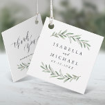 Simple Watercolor Rustic Greenery Wedding Favour Tags<br><div class="desc">Simple watercolor greenery foliage design with couple's names and date,  and thank you information on the back,  clean and elegant,  great for rustic wedding,  spring wedding and summer wedding. 
See all the matching pieces in collection</div>