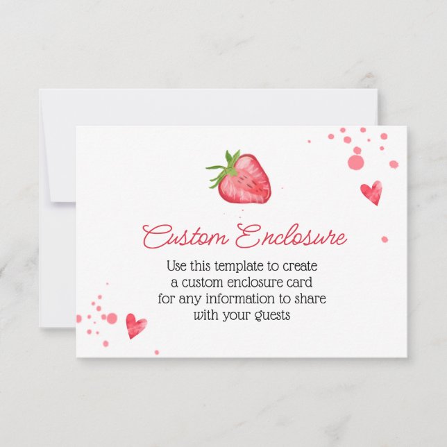 Simple Watercolor Strawberry Customised Card (Front)