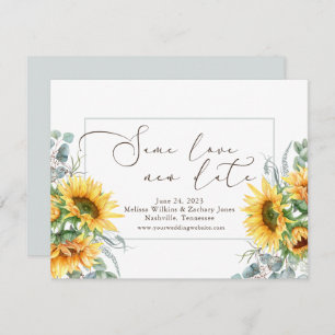 Simple Watercolor Sunflower Same Love New Date Save The Date