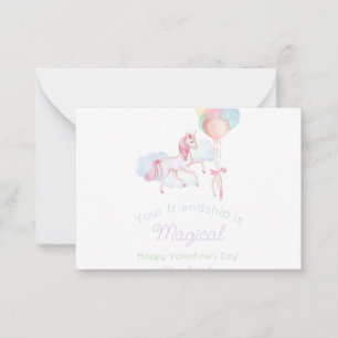 Simple Watercolor Unicorn Valentine's Day Card