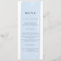 Simple Watercolor Wedding Menu