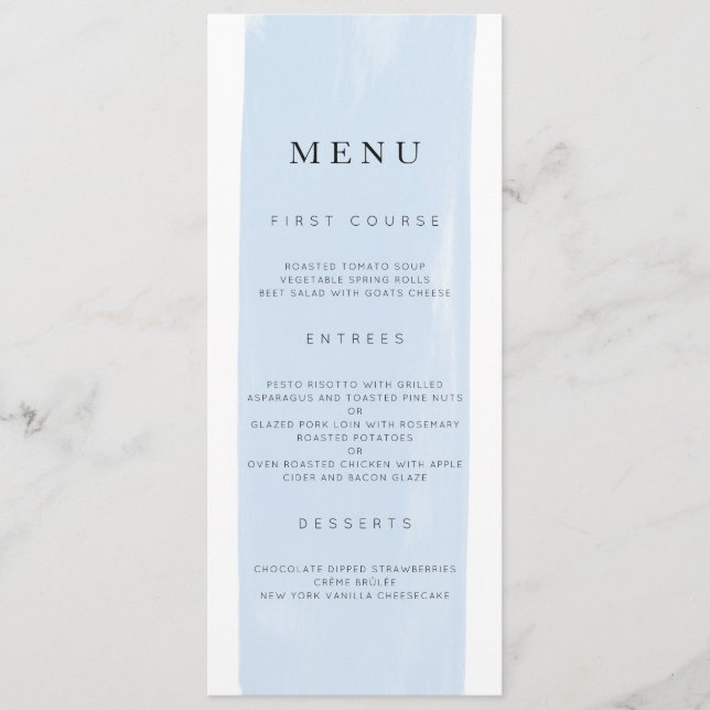 Simple Watercolor Wedding Menu (Front)