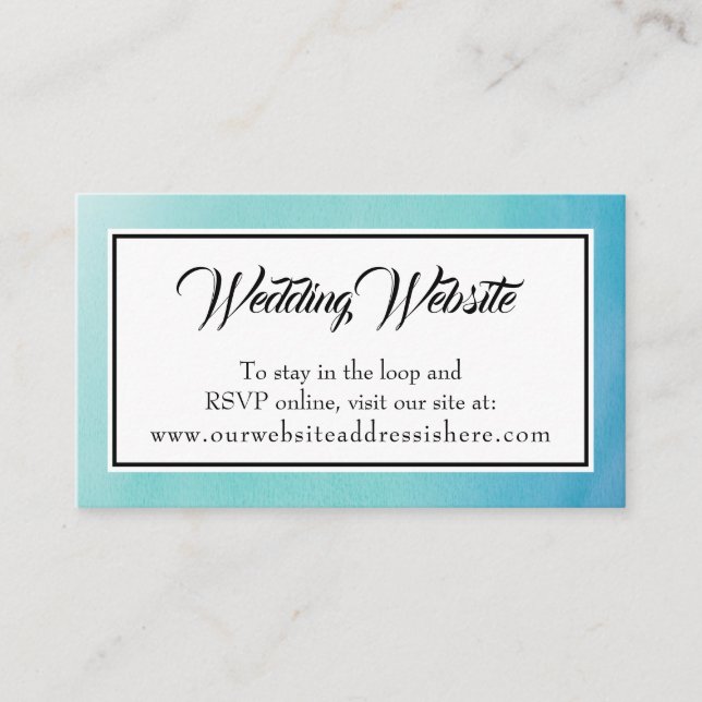 Simple Watercolor Wedding Website Enclosure Cards (Front)