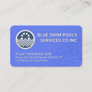 Simple Waterdrops Swimming Pool Water Business Card