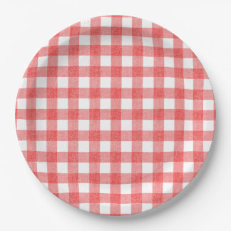 Simple watermelon gingham paper plate