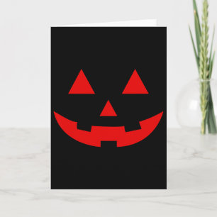 Simple Watermelon Jack O Lantern Summer Halloween Card