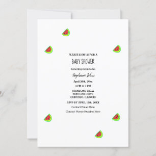 Simple Watermelon Pattern Baby Shower Girl Boy Invitation