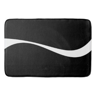 Simple Waves 2 - Black and White Bath Mat