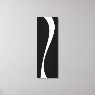 Simple Waves 2 - Black and White Canvas Print