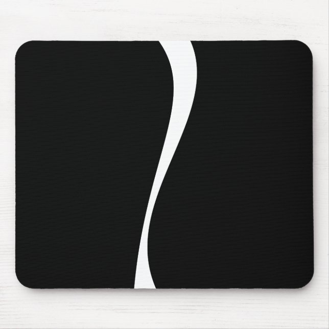 Simple Waves 2 - Black and White Mouse Mat (Front)
