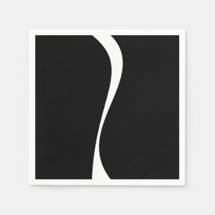 Simple Waves 2 - Black and White Napkin
