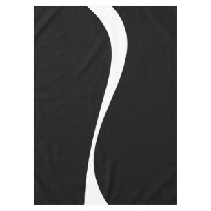 Simple Waves 2 - Black and White Tablecloth