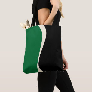 Simple Waves 2 in Green, Cream and Black  Tote Bag