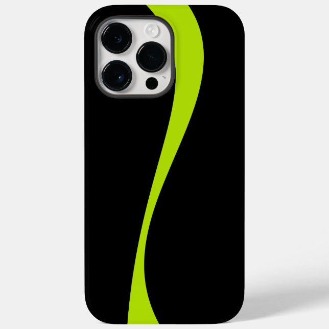 Simple Waves 2 in Lime Green and Black Case-Mate iPhone Case (Back)