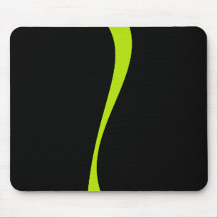 Simple Waves 2 in Lime Green and Black Mouse Mat