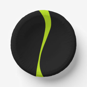 Simple Waves 2 in Lime Green and Black Paper Plate