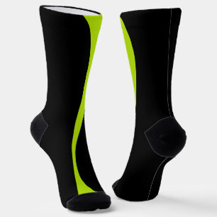 Simple Waves 2 in Lime Green and Black Socks