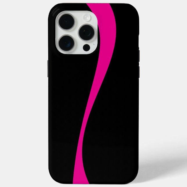 Simple Waves 2 in Magenta and Black Case-Mate iPhone Case (Back)