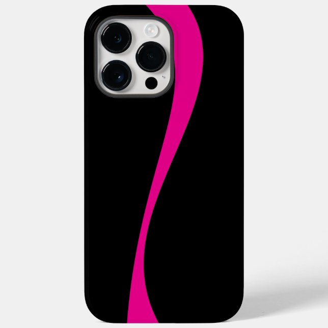 Simple Waves 2 in Magenta and Black Case-Mate iPhone Case (Back)