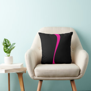 Simple Waves 2 in Magenta and Black Cushion